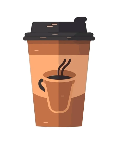 Kaffekopp Ikon Med Ånga Och Hantera Ikon Isolerad — Stock vektor
