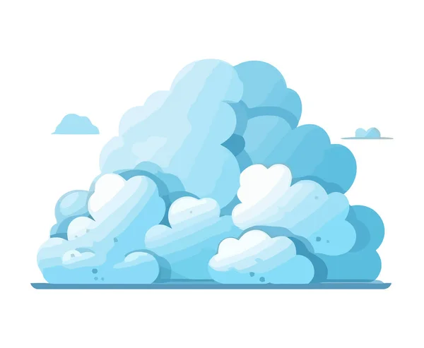 Flauschige Wolken Himmel Design Ikone Isoliert — Stockvektor