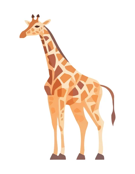 Симпатичный Жираф Стоящий Белом Фоне — стоковый вектор