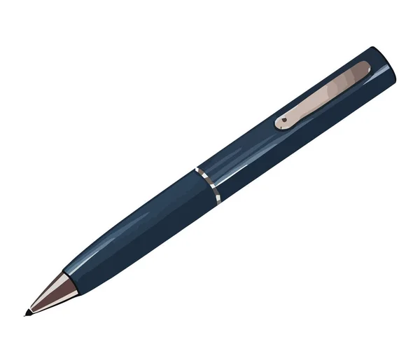 Blauer Kugelschreiber Mit Scharfer Stahlfeder — Stockvektor