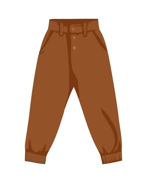 棕色裤子时尚休闲图标隔离 — 图库矢量图片