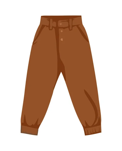 Bruine Broek Mode Casual Pictogram Geïsoleerd — Stockvector