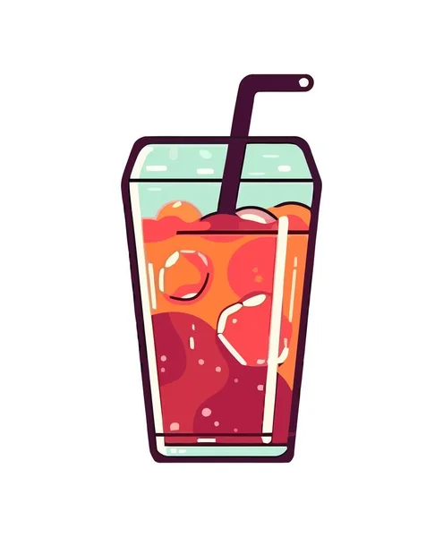 Cocktail Verão Fresco Com Ícone Gelo Isolado — Vetor de Stock