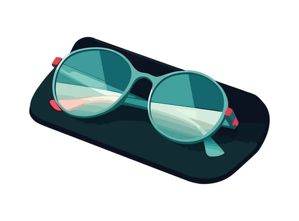 Módní Sluneční Brýle Odrážejí Léto Ikonu Elegance — Stockový vektor