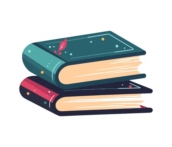 Montón Libros Símbolo Educación Icono Aprendizaje Aislado — Vector de stock