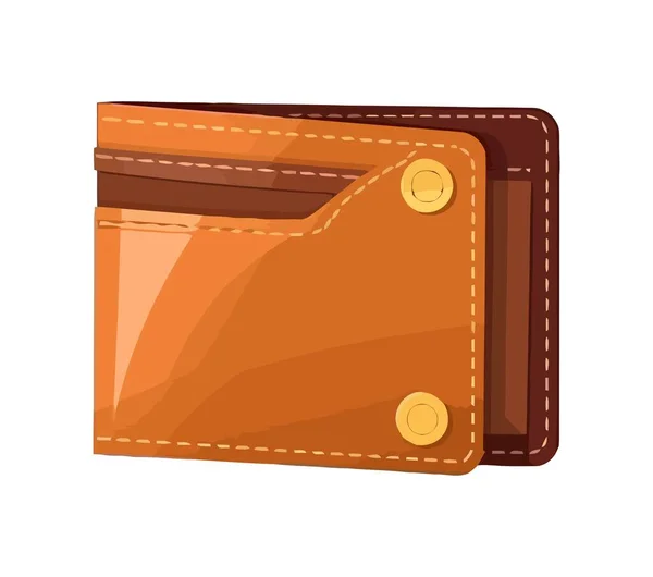 Fashionable Leather Wallet Personal Wealth Icon Isolated — Stock Vector