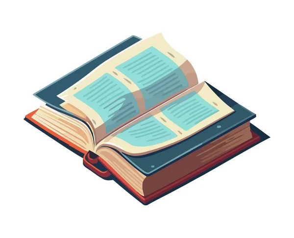 Livro Didático Simboliza Ícone Educação Aprendizagem Isolado —  Vetores de Stock
