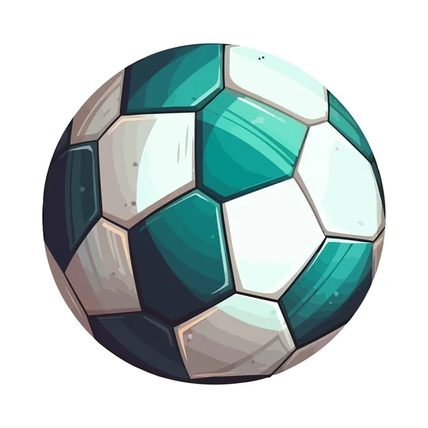 Balón Fútbol Simboliza Competencia Éxito Diversión Icono Aislado — Vector de stock