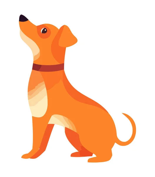 Söt Hund Sällskapsdjur Ikon Isolerad — Stock vektor
