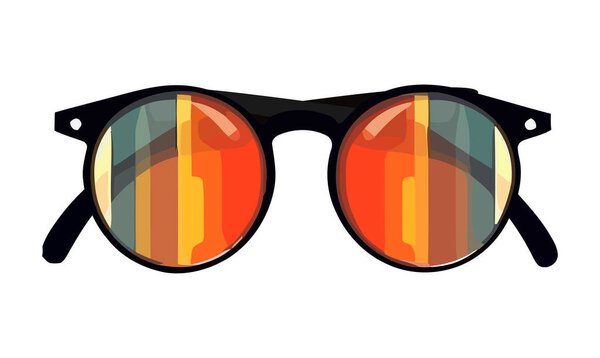 Fashionable eyewear for summer, stylish and fun icon isolated