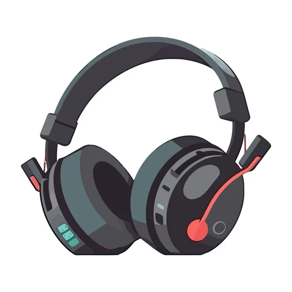 Headphones Technology Listening Music Icon Isolated — Stock Vector