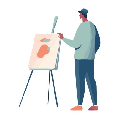 Profesyonel ressam resim sehpası simgesi izole