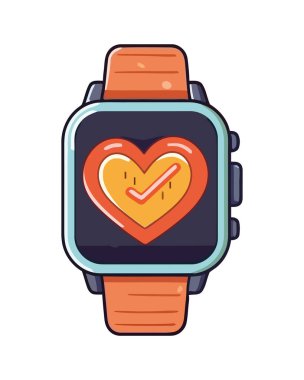 Takılabilir akıllı bilezik modern aşk ve zaman simgesi izole