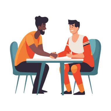 Başarılı iş tokalaşması, takım çalışması simgesi izole edildi