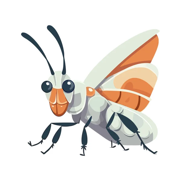 Animal Insecte Grillon Sur Fond Blanc Icône Isolé — Image vectorielle