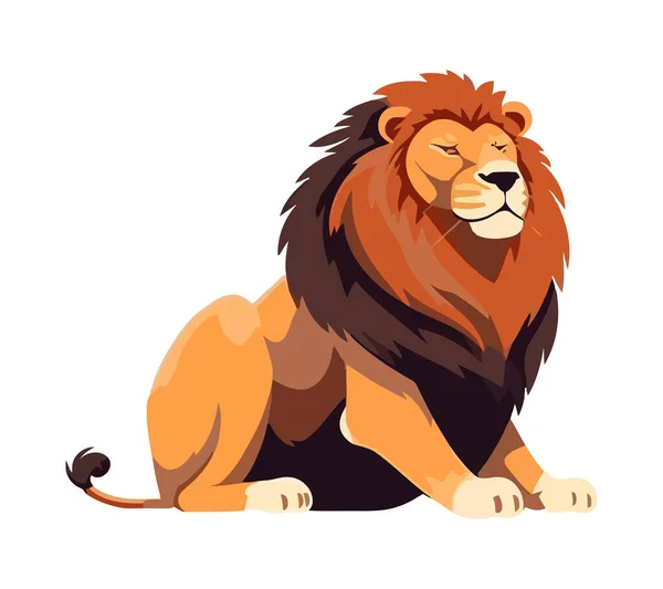 Illustration Vectorielle Lion Icône Féline Isolé — Image vectorielle
