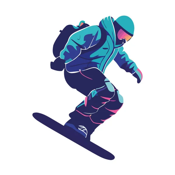 Snowboard Şampiyonası Izole Edilmiş Bir Ikon Üzerinde Uçuyor — Stok Vektör