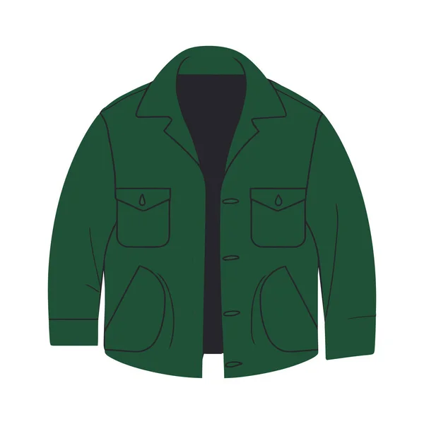 Μοντέρνο Ανδρικό Σακάκι Πράσινο Εικονίδιο Τσέπης Απομονωμένο — Διανυσματικό Αρχείο