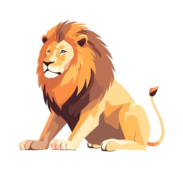 Lion Afrique Animal Icône Isolé — Image vectorielle