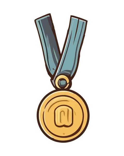 Gouden Medaille Award Bij Ceremonie Icoon Geïsoleerd — Stockvector