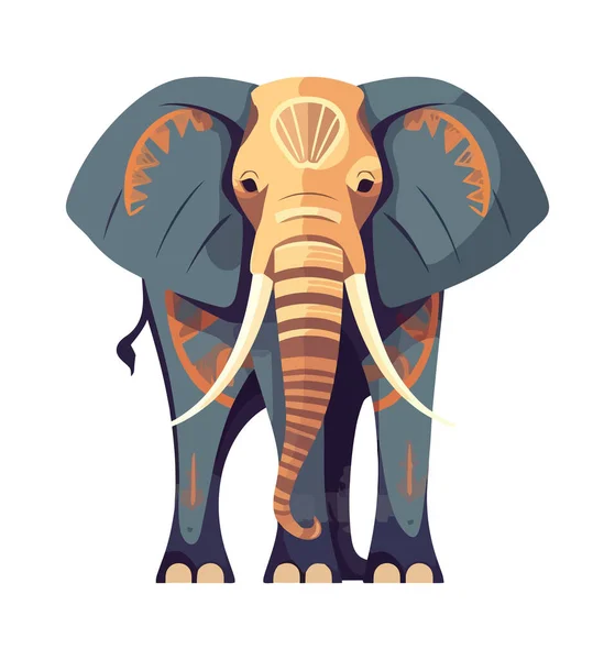 Elefante Animal Tronco Ícone Decoração Isolado —  Vetores de Stock