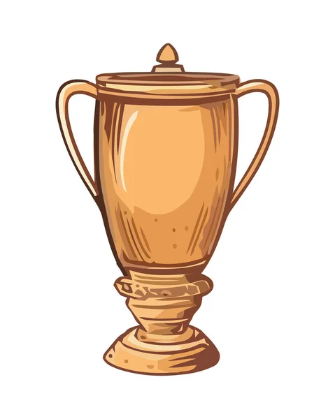 Golden Trophy Award Sports Competition Icon Isolated — Stock Vector