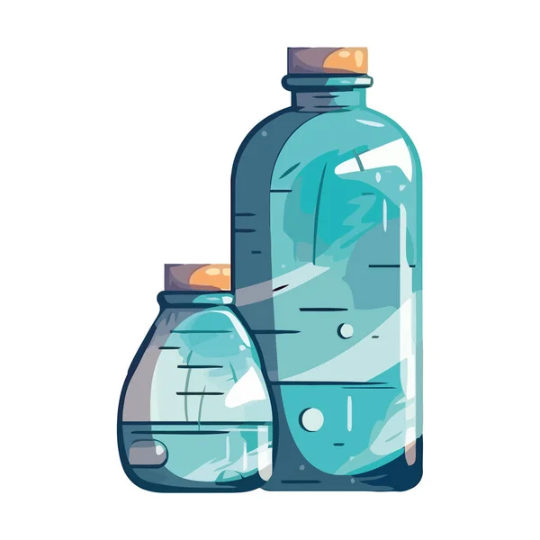 Botella Plástico Transparente Con Icono Agua Fresca Purificada Aislada — Vector de stock