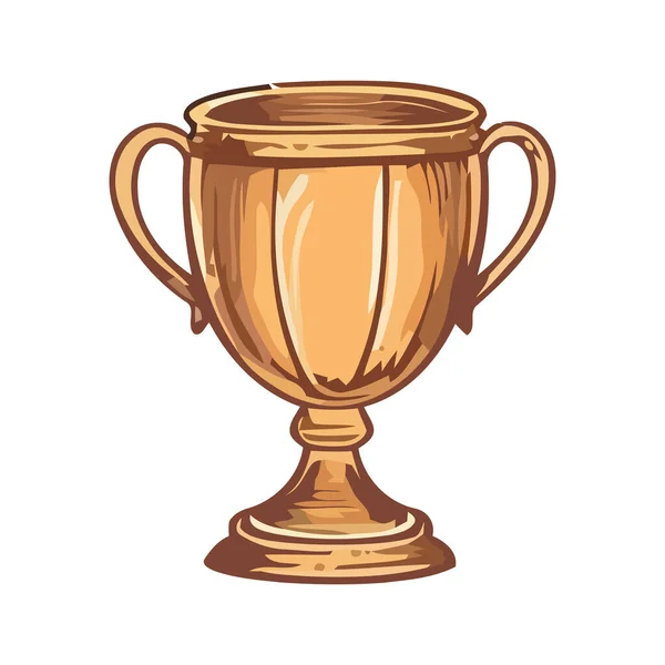 Zlatá Trofej Kovová Symbol Úspěchu Izolované Ikony — Stockový vektor