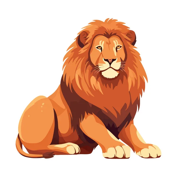 Изолированная Икона Кошачьего Льва Африки — стоковый вектор