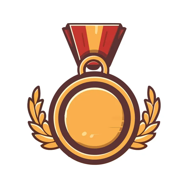 Oro Triunfa Icono Medalla Deportiva Aislado — Vector de stock