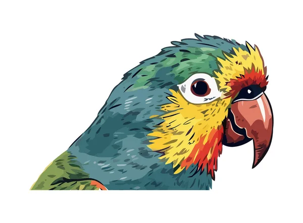 Papağan Kuşu Egzotik Simgesi Izole Edildi — Stok Vektör