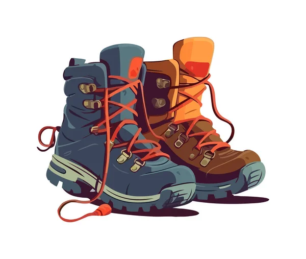 远足探险图标的一双靴子被隔离 — 图库矢量图片