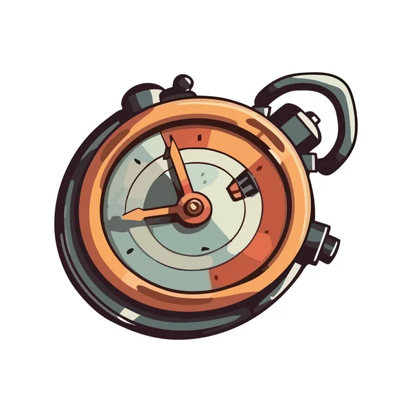 Zegar Metaliczny Czas Idealnie Ikona Odizolowany — Wektor stockowy