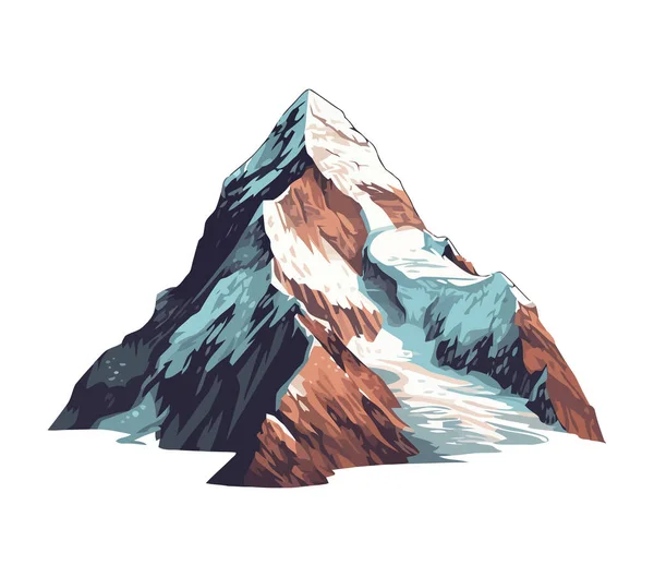 Mountain Topp Snö Och Äventyr Ikon Isolerad — Stock vektor