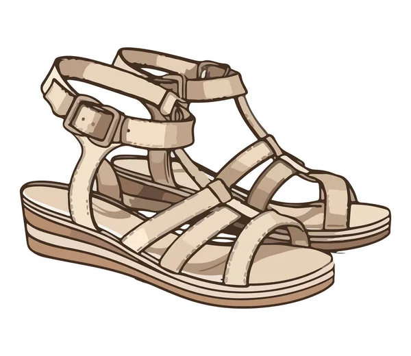 Sandálias Confortáveis Elegância Ícone Glamour Isolado — Vetor de Stock