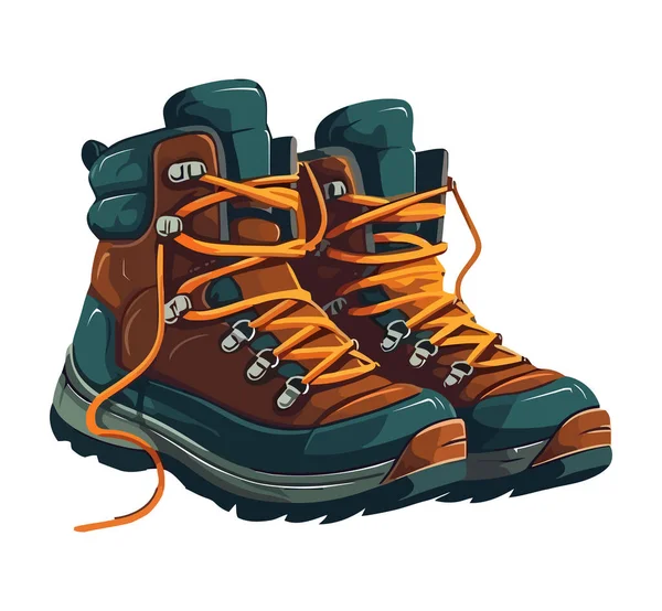 远足靴的搭配象征着户外冒险的象征 — 图库矢量图片