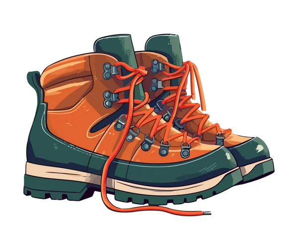 Hiking Boots Personal Accessory Icon Isolated — Stock Vector