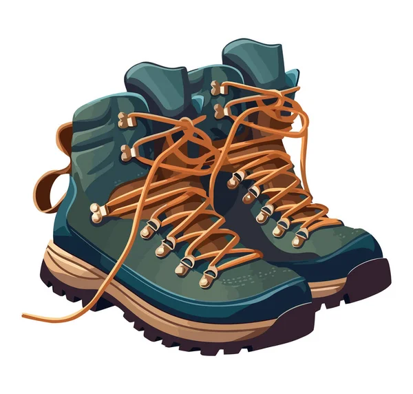 靴は孤立したハイキングアイコンの成功を象徴し — ストックベクタ