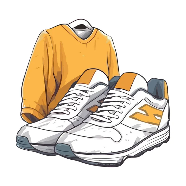 Κίτρινο Αθλητικά Παπούτσια Για Άνδρες Κορδόνια Εικονίδιο Απομονώνονται — Διανυσματικό Αρχείο