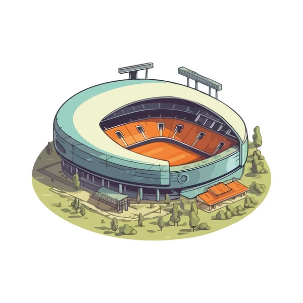 Estadio Fútbol Para Competencia Icono Aislado — Archivo Imágenes Vectoriales