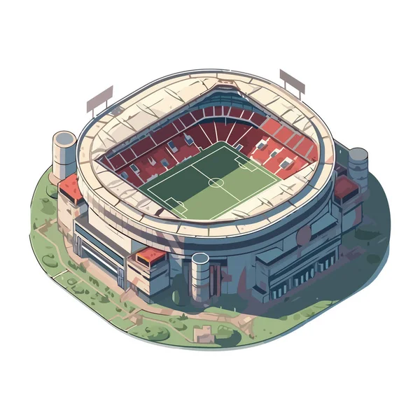 Изолированная Икона Футбольной Сцены Стадиона — стоковый вектор