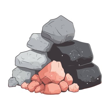 Katı kaya yığını, ağır madencilik endüstrisi malzeme ikonu izole