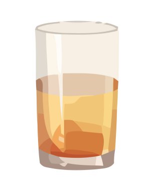 Viski bardağı ve buz, mükemmel kokteyl ikonu izole edilmiş.