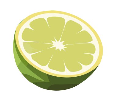 Sulu limon dilimi, taze yaz ikonu izole edilmiş.
