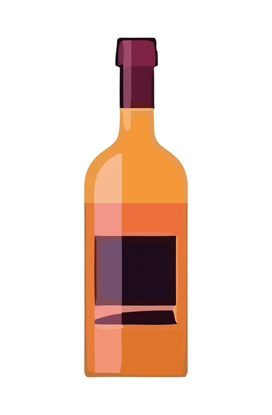 Şarap Şişesi Tasarımı Şaraphane Kutlama Ikonu Izole Edilmiş — Stok Vektör