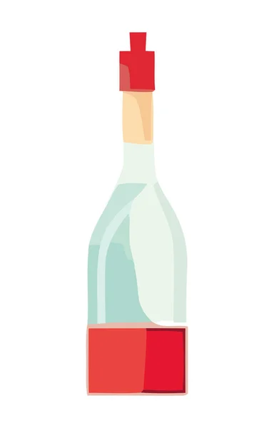 Bouteille Vin Célébration Icône Gastronomique Isolé — Image vectorielle
