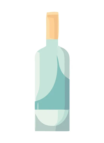 Dricka Vin Flaska Platt Ikon Isolerad — Stock vektor