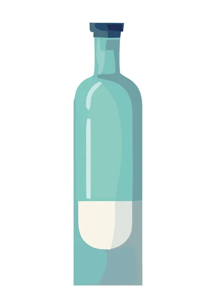 透明玻璃瓶 蓝色液体图标隔离 — 图库矢量图片