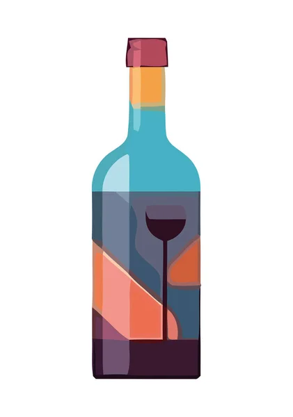 Icono Botella Vino Simboliza Celebración Gourmet Aislado — Vector de stock