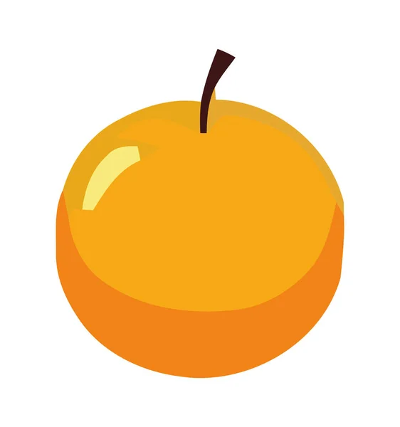 Naranja Orgánica Fresca Icono Alimentación Saludable Aislado — Vector de stock